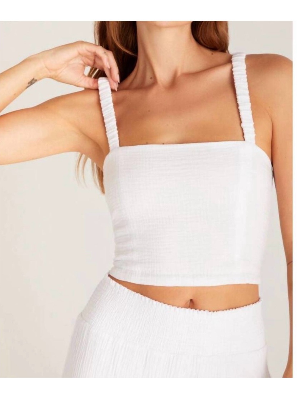 Z SUPPLY cambria gauze cotton top in white